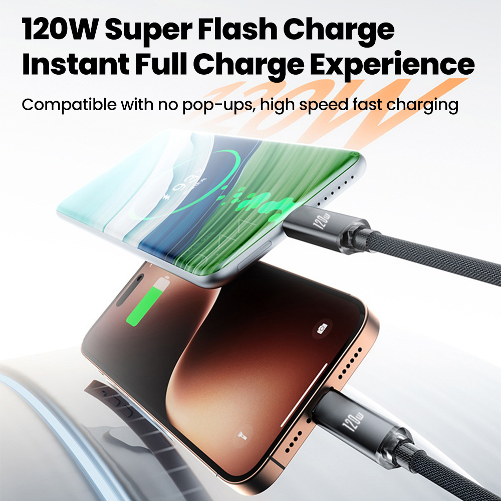 AliExpress 120W Retractable Spring USB-A to USB-C Car Cable, view 4