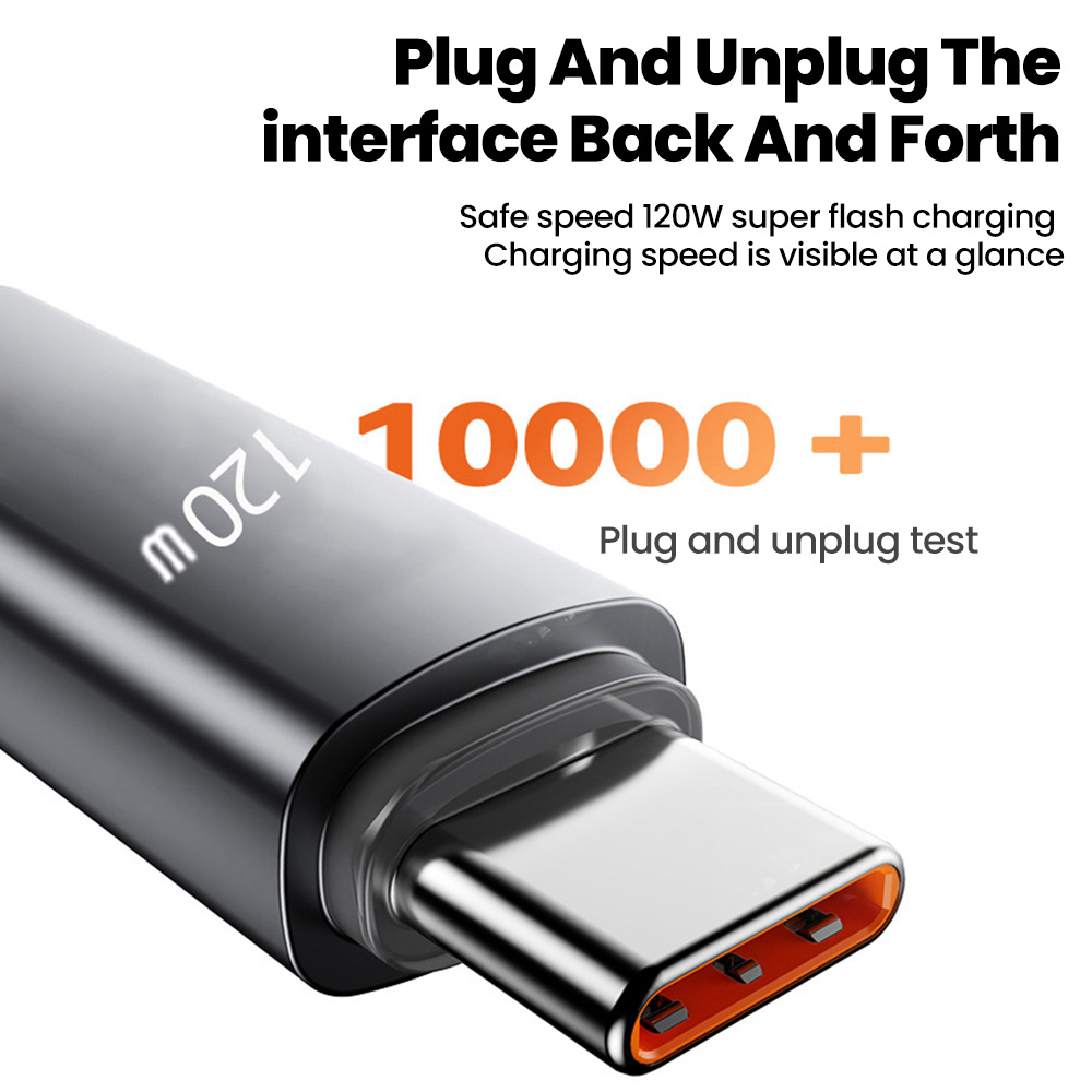 AliExpress 120W Retractable Spring USB-A to USB-C Car Cable, view 5