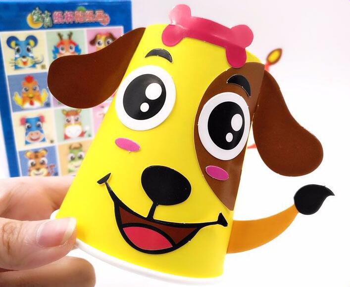 AliExpress 12pcs Children 3D DIY handmade paper cups sticker material kit Whole set Kids kindergarten school art craft educational toys GYH, view 4