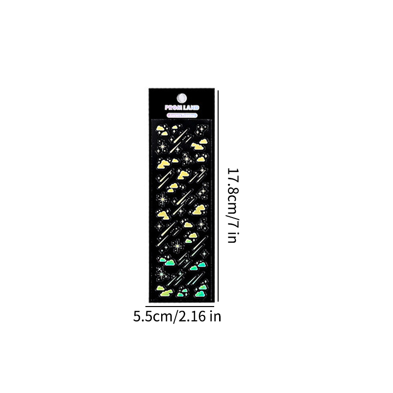 AliExpress 12Pcs Laser Long Strip Sticker Pack, Holographic Flash Pattern, for Journal Scrapbooking DIY Album Decor, Waterproof and Durable, view 6