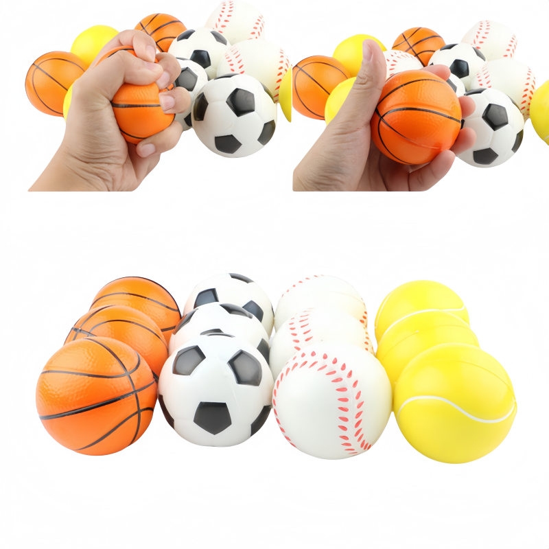 AliExpress 12Pcs Soft Football Basketball Baseball Tennis Toys Foam Sponge Decompression Vent Stress Balls Soccer Anti Stress Sports Toy, view 3