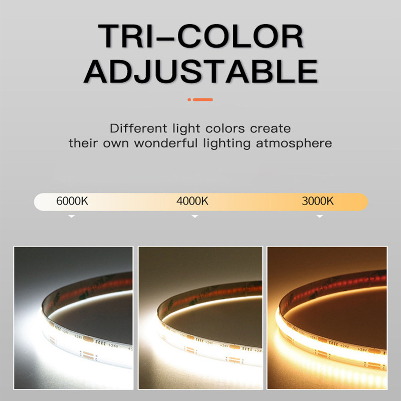 AliExpress 12V/24V Dual-Color COB LED Strip Light, view 2
