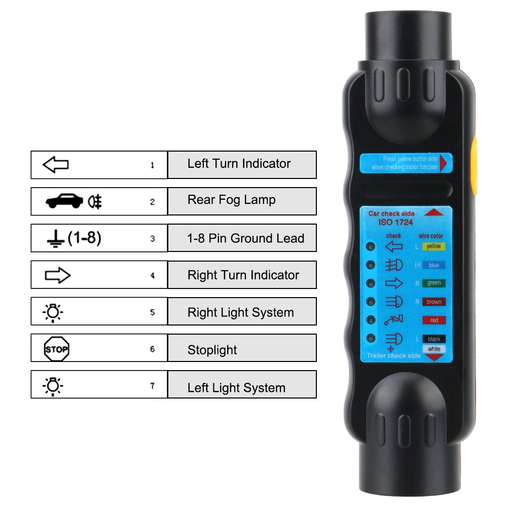 AliExpress 12V 7-Pin Trailer Plug Light Tester, view 2