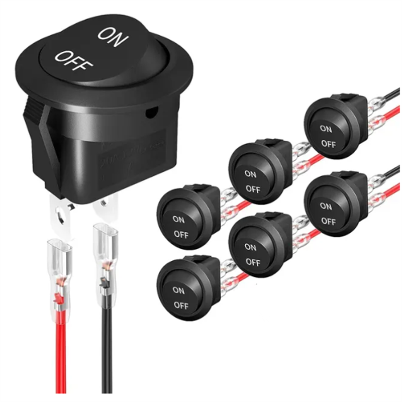 AliExpress 12V Round Rocker Switch AC 6A/250V 10A/125V SPST 2 Pin 2 Position On/Off Toggle Switch for Car Boat Automotive RV Black