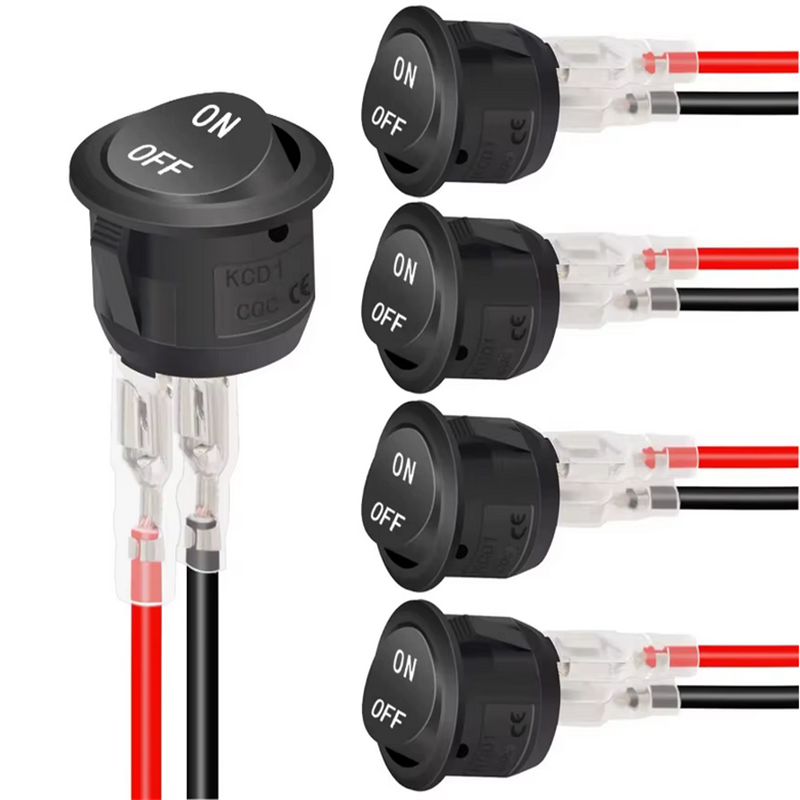 AliExpress 12V Round Rocker Switch AC 6A/250V 10A/125V SPST 2 Pin 2 Position On/Off Toggle Switch for Car Boat Automotive RV Black, view 2
