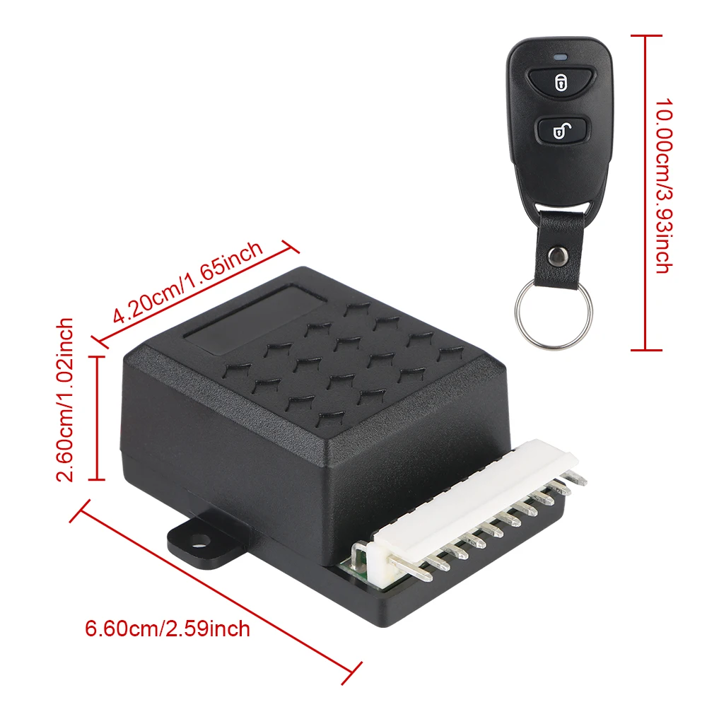 AliExpress 12V universal car keyless entry central locking remote control, wire cutting car rearview mirror folding mirror controller, view 6