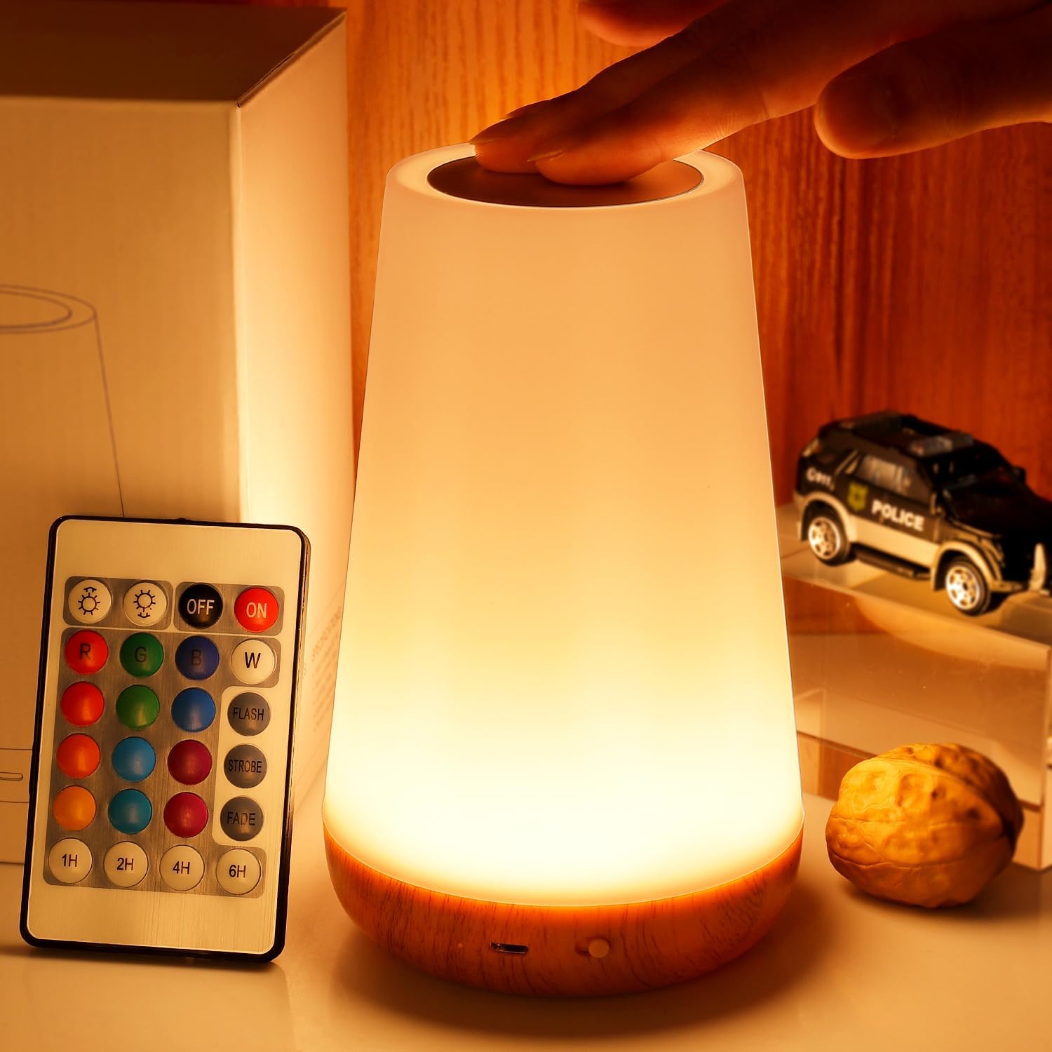 AliExpress 13 Color Changing Night Light RGB Remote Control Touch Dimmable Lamp Portable Table Bedside Lamps USB Rechargeable Night Lamp