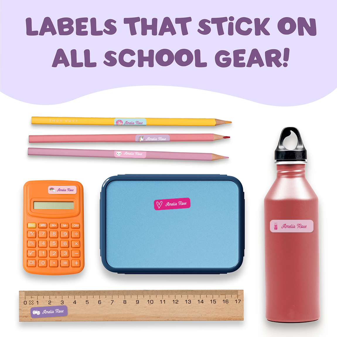 AliExpress 132 Personalized Name Stickers for Kids, Custom Waterproof Name Labels for Bottles, Lunch Boxes, School Supplies, view 6