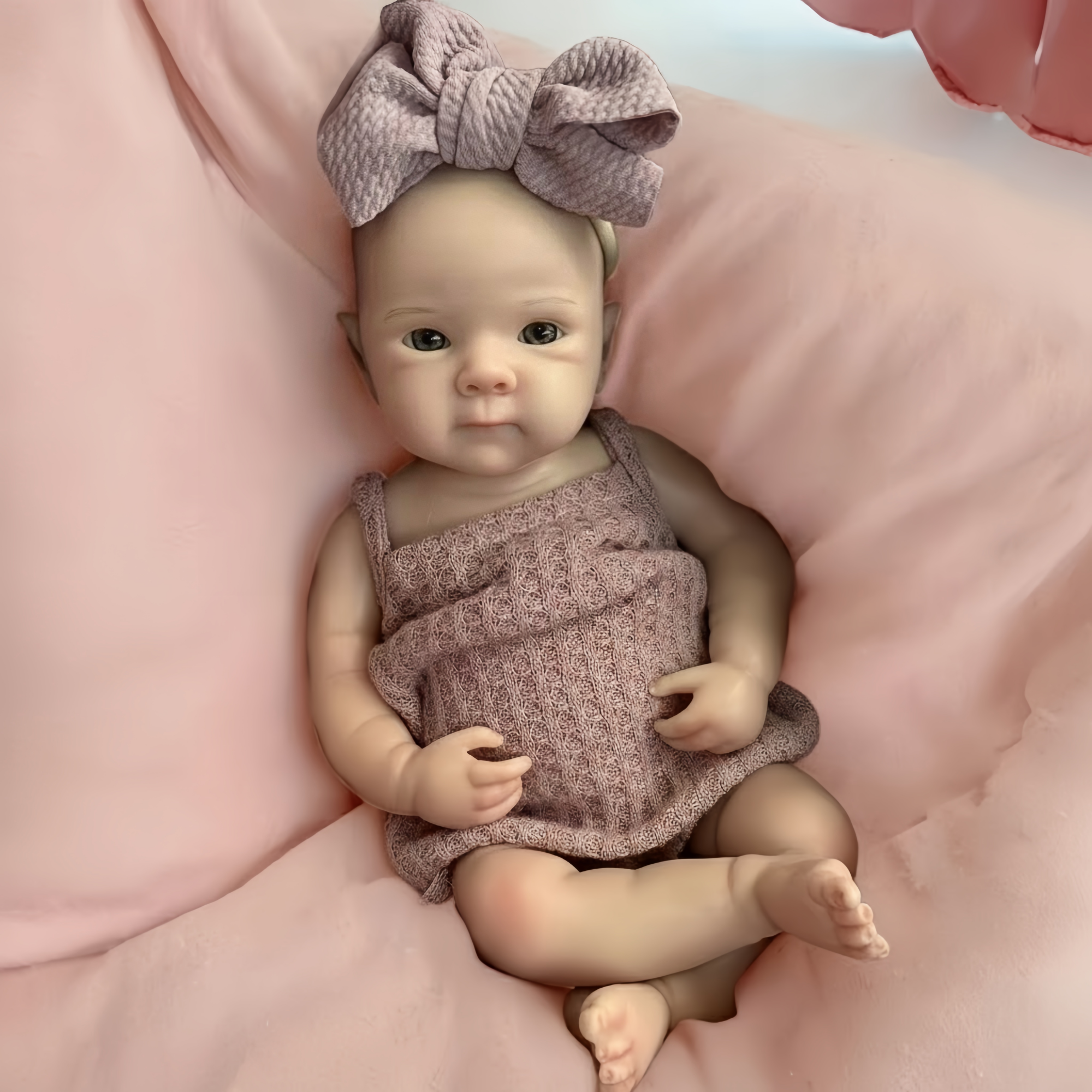AliExpress 13Inch Waterproof Bettie Reborn Silicone Doll With 2 Sets Outfits Handmade Paint Skin Soft Touch Silicone Doll, view 3