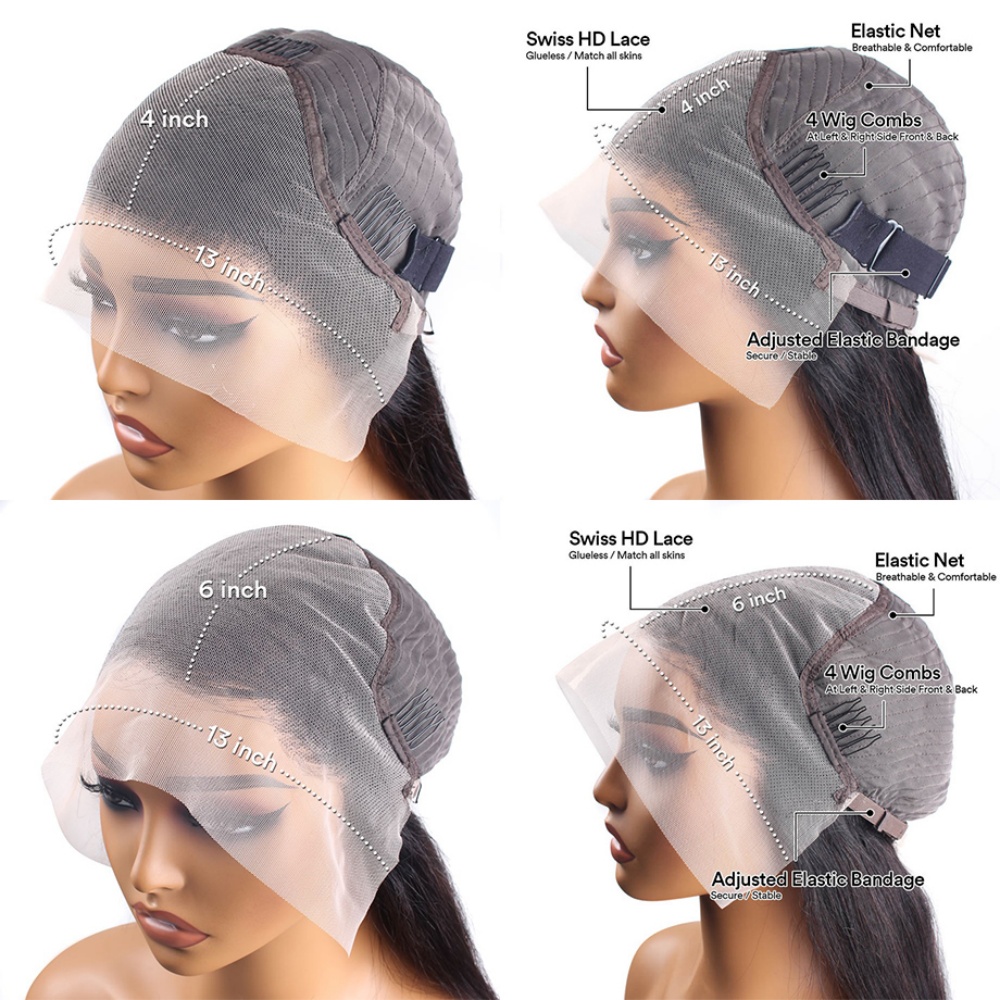 AliExpress 13x6 Glueless 250 Density Brazilian Deep Wave Curly HD Lace Frontal Human Hair Wig For Women Preplucked Best Hair Water Wig, view 6