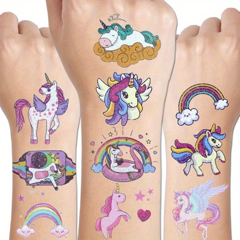 AliExpress Unicorn Glitter Temporary Tattoos (14 Sheets)