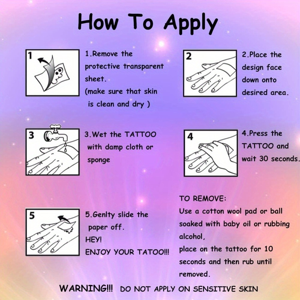 AliExpress Unicorn Glitter Temporary Tattoos (14 Sheets), view 5