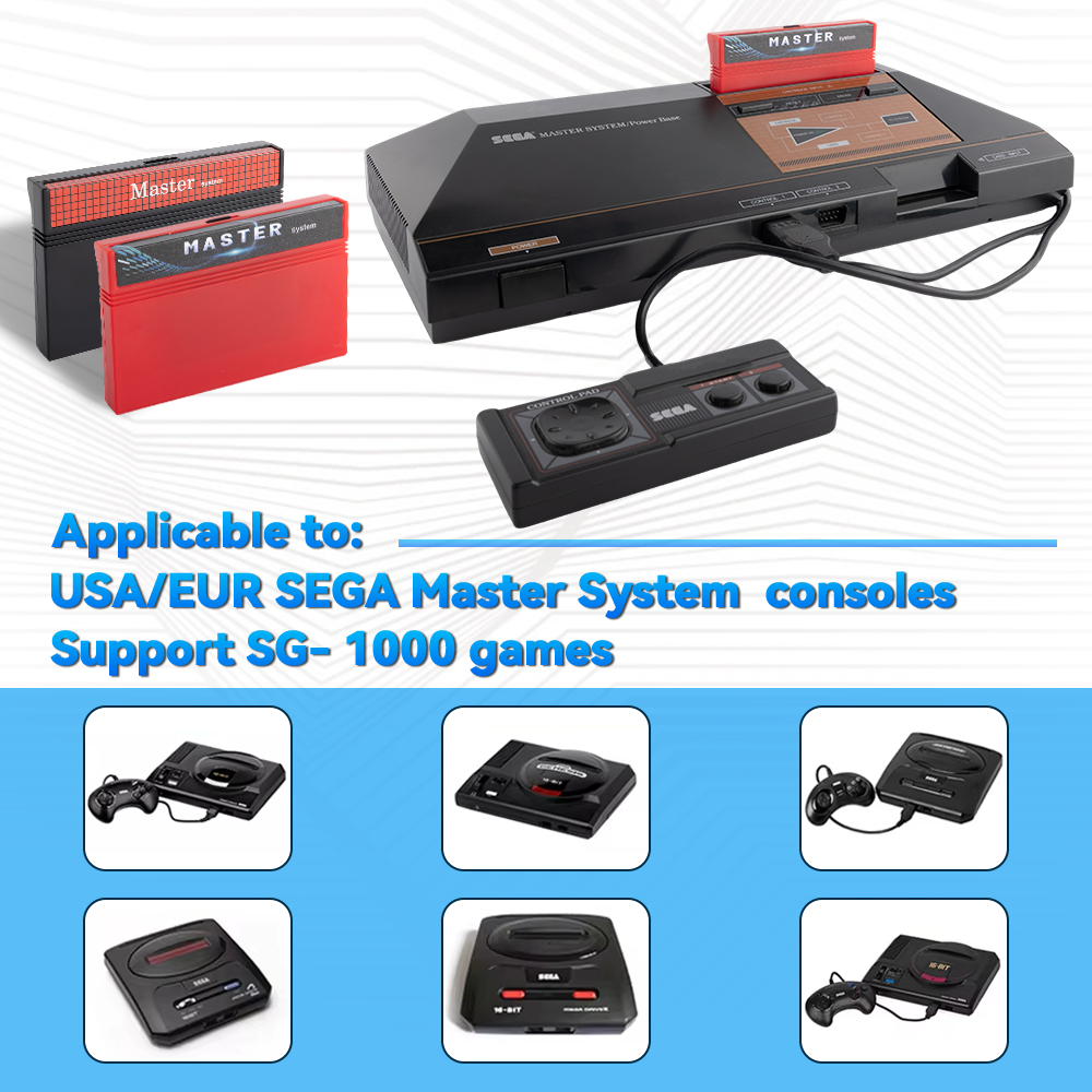 AliExpress 1400 in 1 Master System for Everdrive Game Cartridge for USA EUR SEGA With 8GB TF Card Master System Game Console Card, view 6