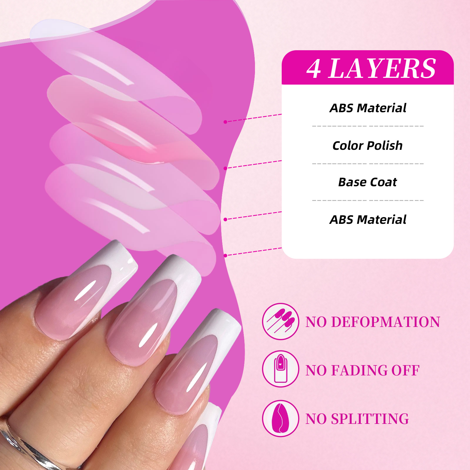 AliExpress French Black and Pink Press-On Nails (144-Piece), view 5