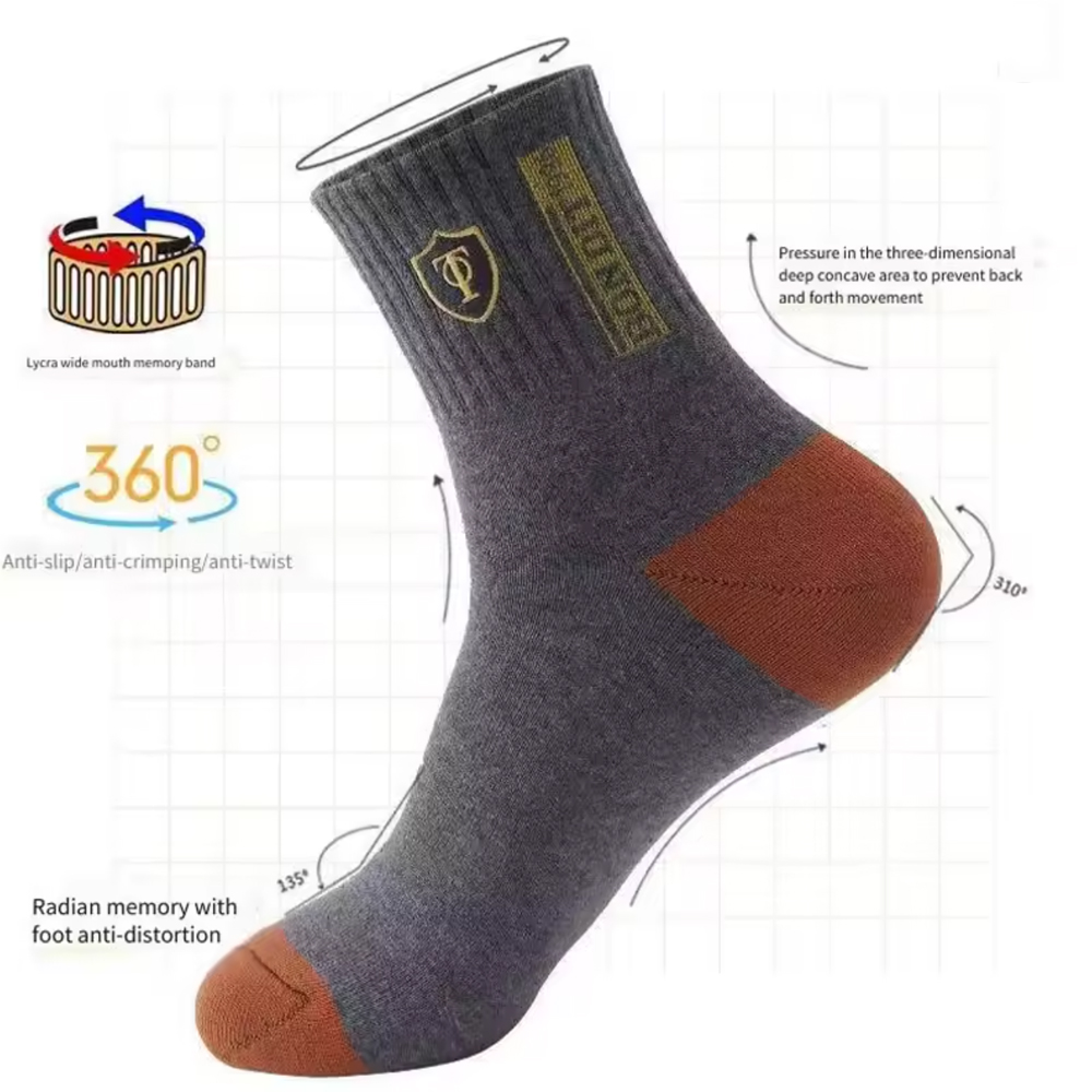 AliExpress 15/30Pairs Men's Breathable Cotton Sports Socks Bamboo Fiber Sweat Absorbing Deodorant Business Stockings, view 4