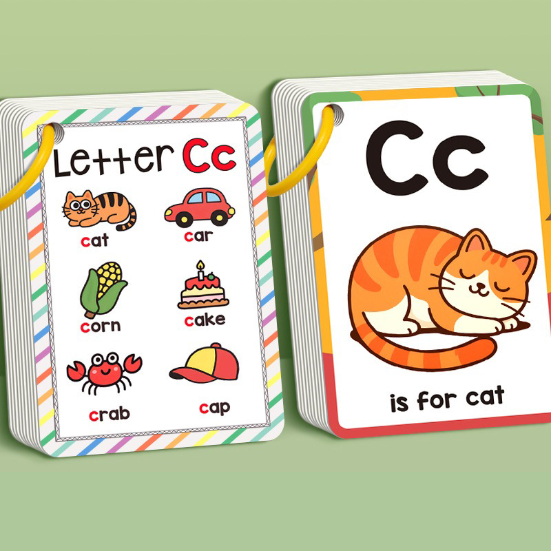 AliExpress 156 Words A-Z Learning Cards with Pictures, 27 English Word Cards, Educational Cognitive Games