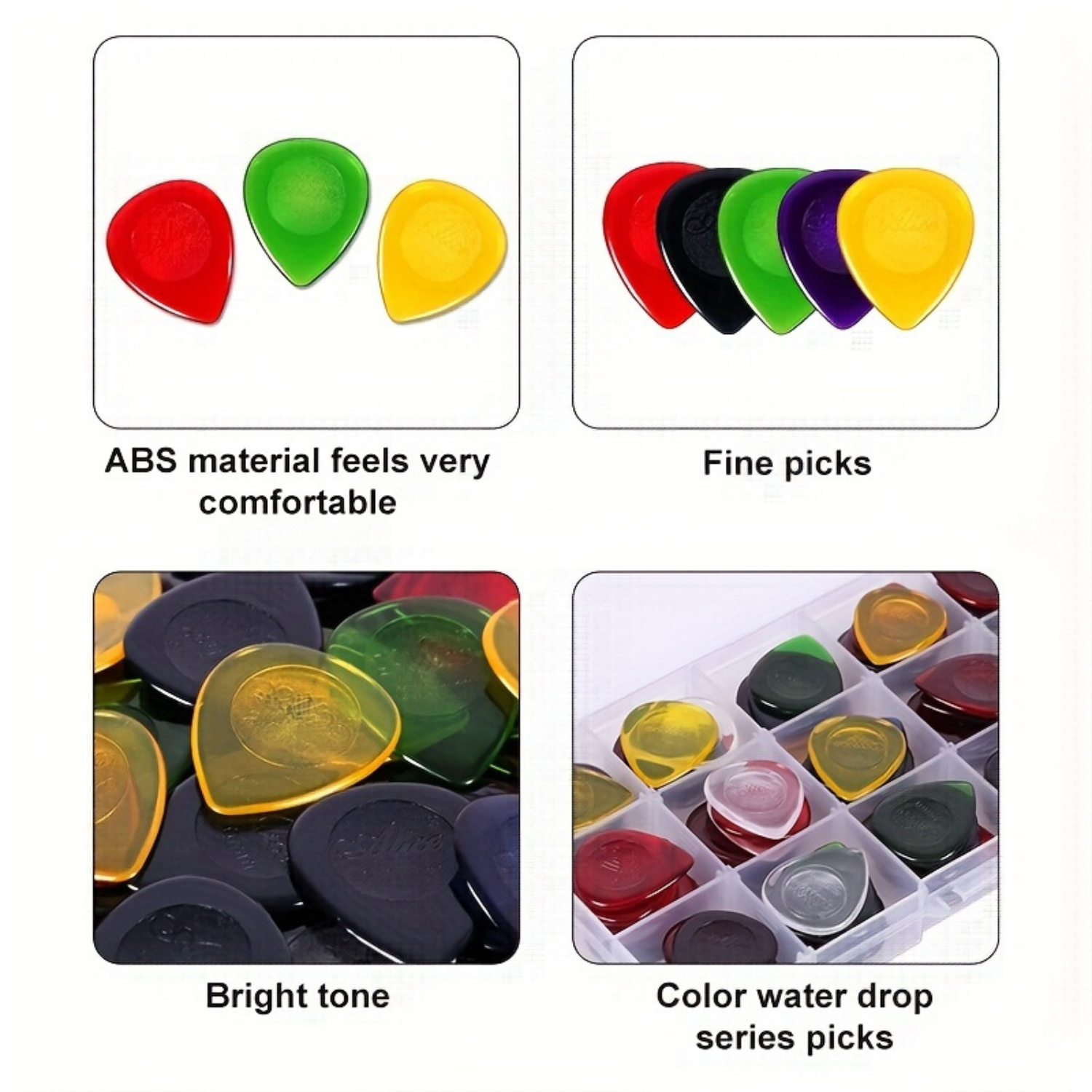 AliExpress 15pcs Color Guitar Pick 1mm/2mm/3mm - Three Thickness Groove Anti-Slip - Suitable for Acoustic Guitar, Electric Guitar, Bass, view 3