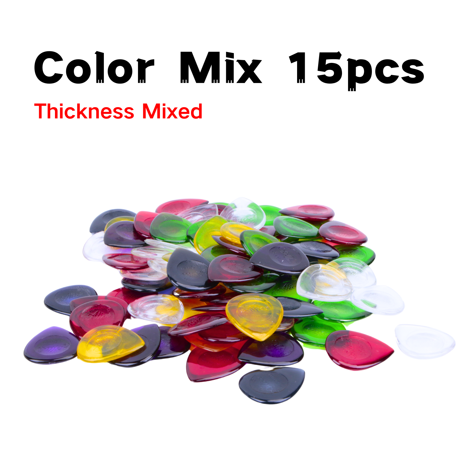 AliExpress 15pcs Color Guitar Pick 1mm/2mm/3mm - Three Thickness Groove Anti-Slip - Suitable for Acoustic Guitar, Electric Guitar, Bass, view 6
