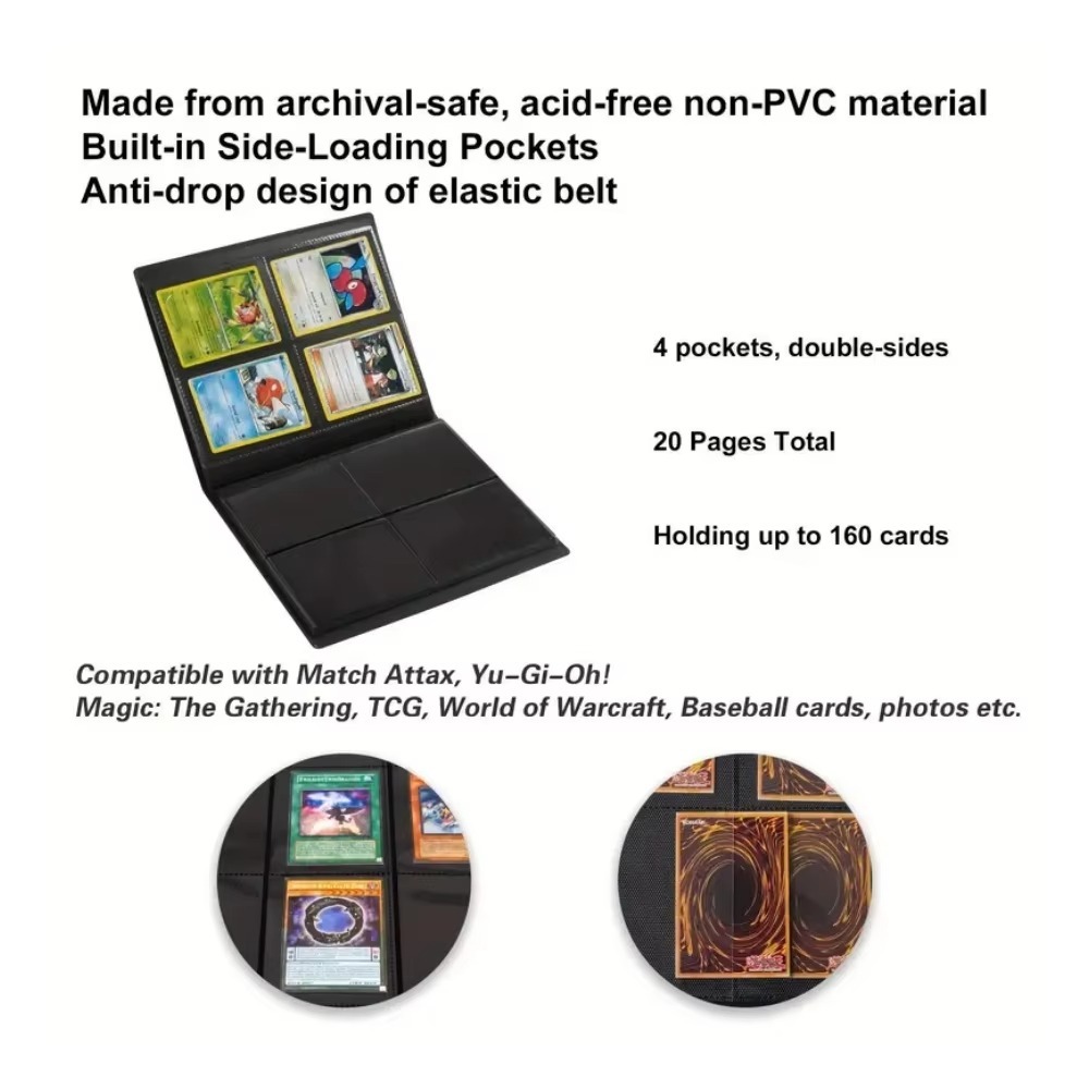 AliExpress 160-Pocket Extra-Large Trading Card Binder - Durable PP Material, Protective Album for Game and Collectible Cards, view 4