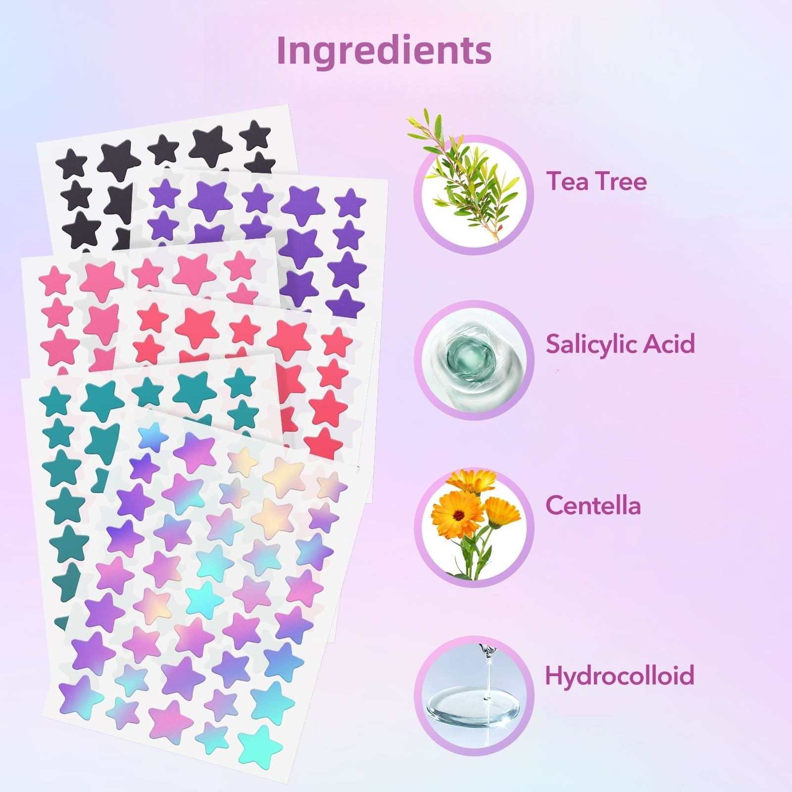 AliExpress Star-Shaped Acne Patches in Assorted Colors (1680)