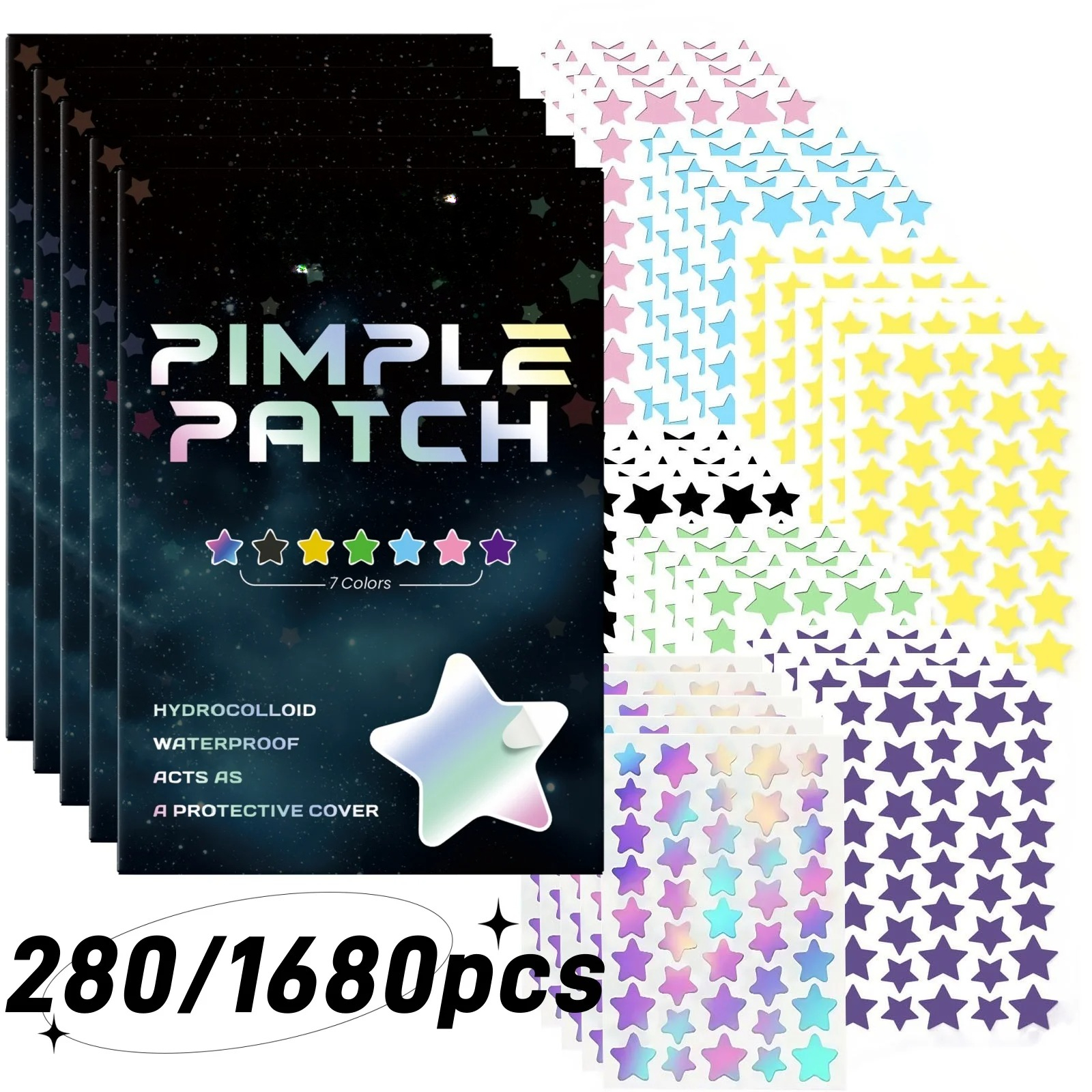 AliExpress Star-Shaped Acne Patches in Assorted Colors (1680), view 2