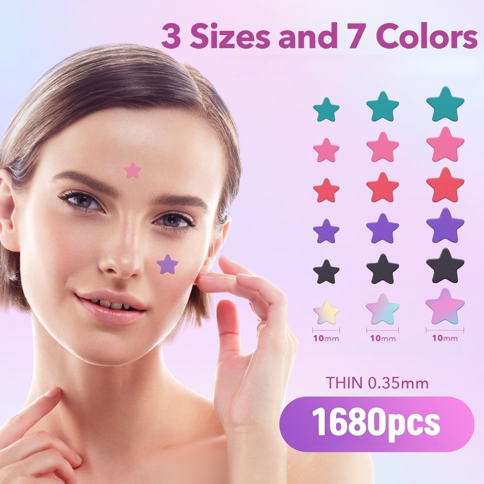 AliExpress Star-Shaped Acne Patches in Assorted Colors (1680), view 4