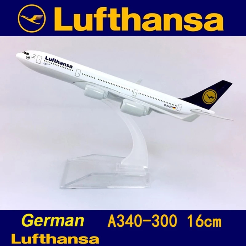 AliExpress 16CM A340 Lufthansa Plane Model Alloy Aircraft Models with Wheels 6Inch Airplane for Children Collection Gift Display
