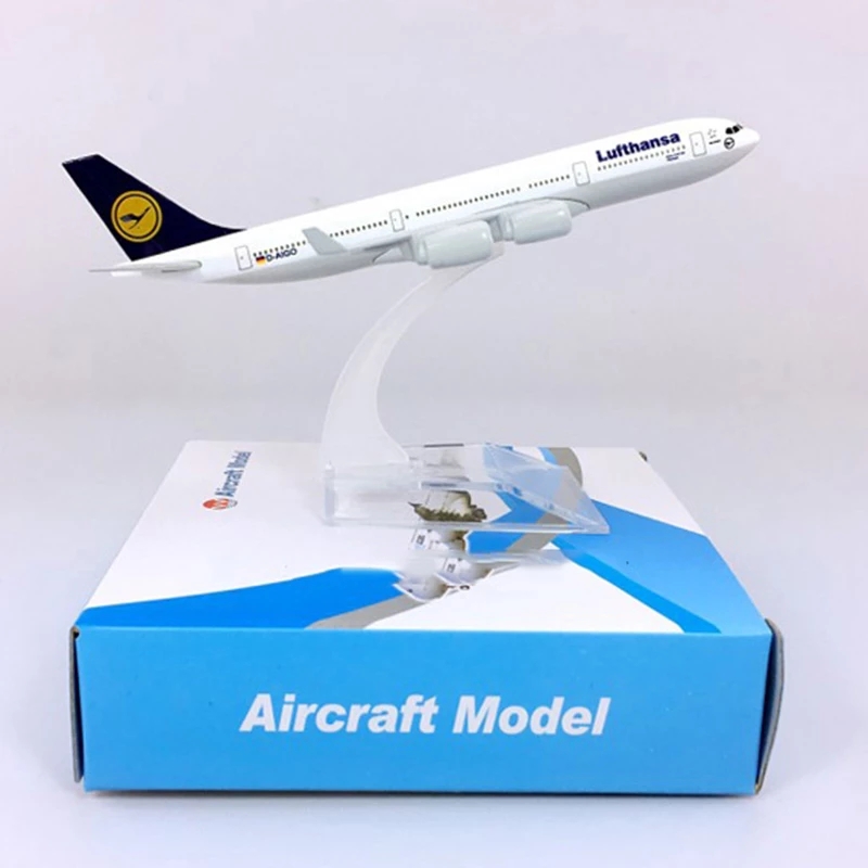 AliExpress 16CM A340 Lufthansa Plane Model Alloy Aircraft Models with Wheels 6Inch Airplane for Children Collection Gift Display, view 2