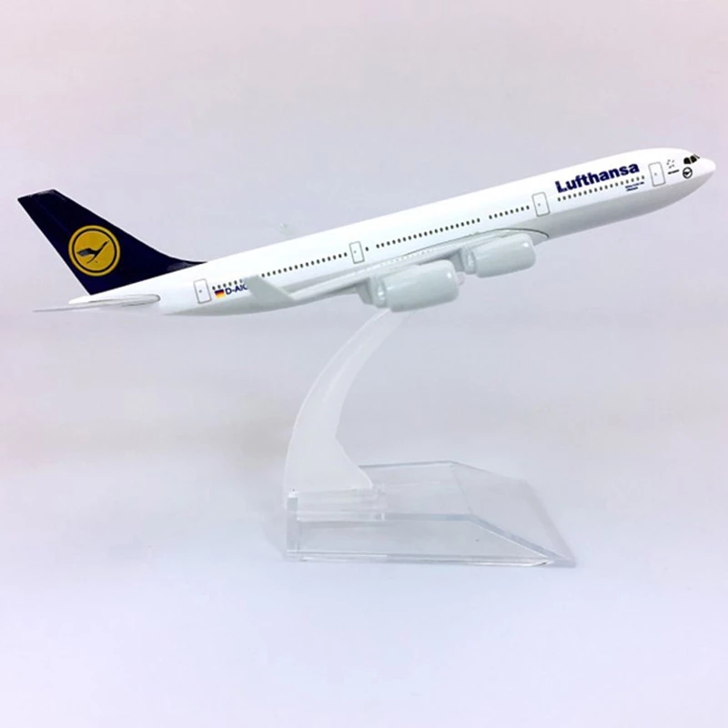 AliExpress 16CM A340 Lufthansa Plane Model Alloy Aircraft Models with Wheels 6Inch Airplane for Children Collection Gift Display, view 3