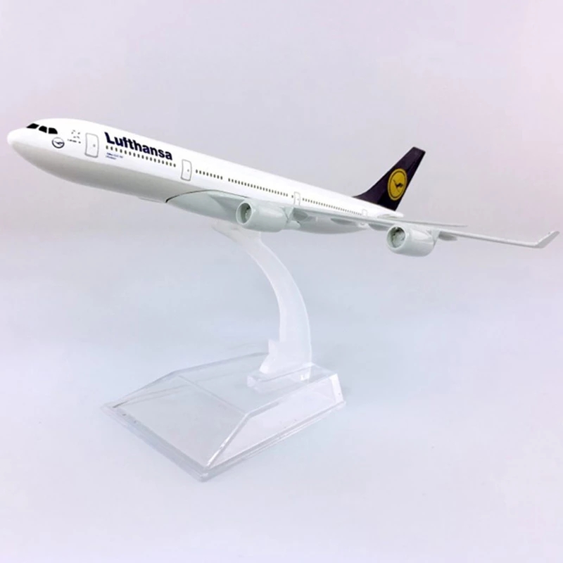 AliExpress 16CM A340 Lufthansa Plane Model Alloy Aircraft Models with Wheels 6Inch Airplane for Children Collection Gift Display, view 4