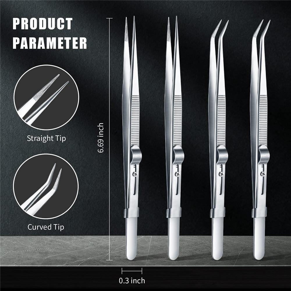 AliExpress 16 cm Stainless Steel Jewelry Tweezers, view 2