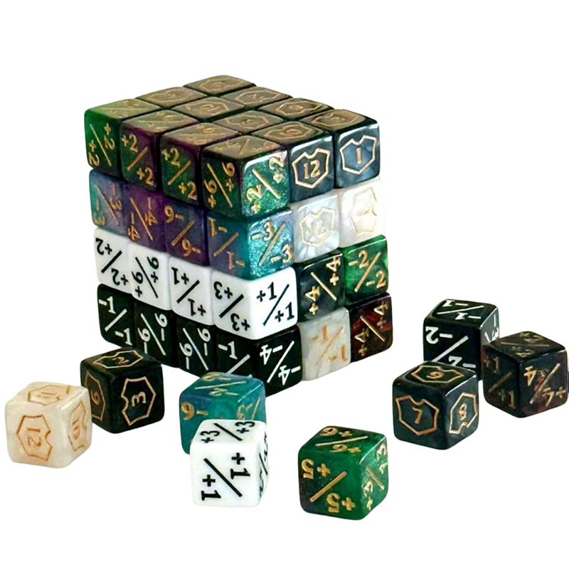 AliExpress 16mm 6 Side Dice Counters +1-1 Kids Toy Counting For MTG The Gathering Card Gaming Token Loyalty Gift 10PCS/Bag, view 2