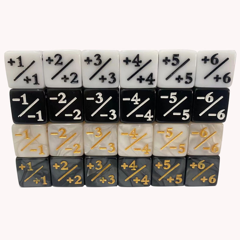 AliExpress 16mm 6 Side Dice Counters +1-1 Kids Toy Counting For MTG The Gathering Card Gaming Token Loyalty Gift 10PCS/Bag, view 4