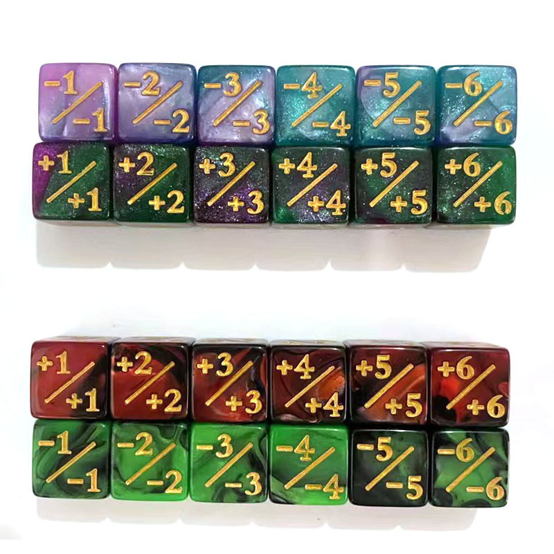 AliExpress 16mm 6 Side Dice Counters +1-1 Kids Toy Counting For MTG The Gathering Card Gaming Token Loyalty Gift 10PCS/Bag, view 5
