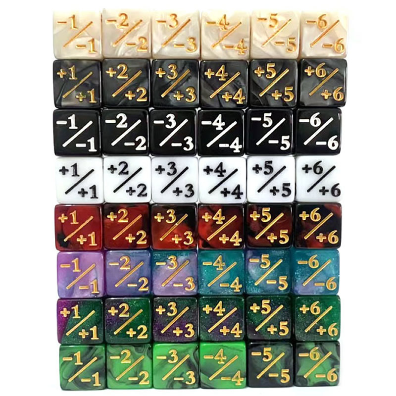 AliExpress 16mm 6 Side Dice Counters +1-1 Kids Toy Counting For MTG The Gathering Card Gaming Token Loyalty Gift 10PCS/Bag, view 6