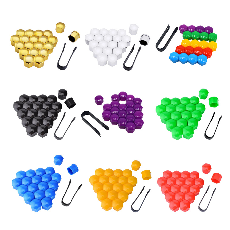 AliExpress 17mm/19mm/21mm 20Pcs Car Wheel Nut Caps Protection Covers Caps Auto Hub Screw Cover Black Car Tire Bolt Nut Cap Tyre Decoration, view 3