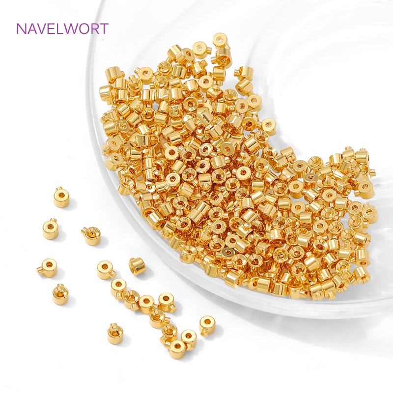 AliExpress 18K Gold Plated Brass Crimp End Beads, view 3