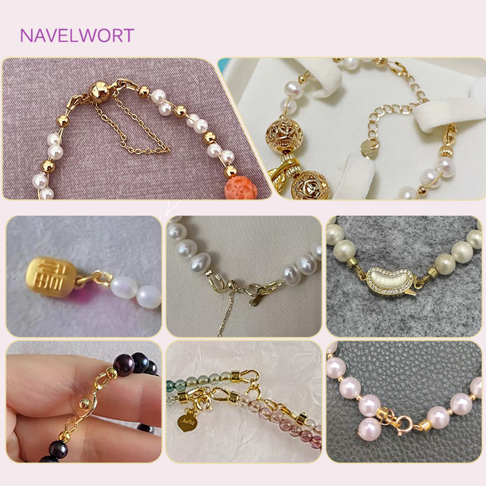 AliExpress 18K Gold Plated Brass Crimp End Beads, view 5