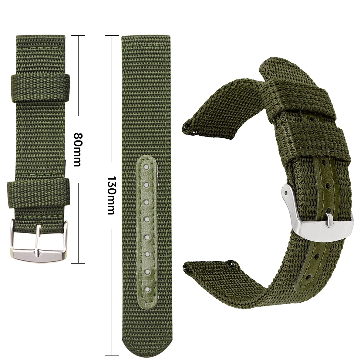 AliExpress Woven Nylon Canvas Watch Band (18 to 24 mm), view 4