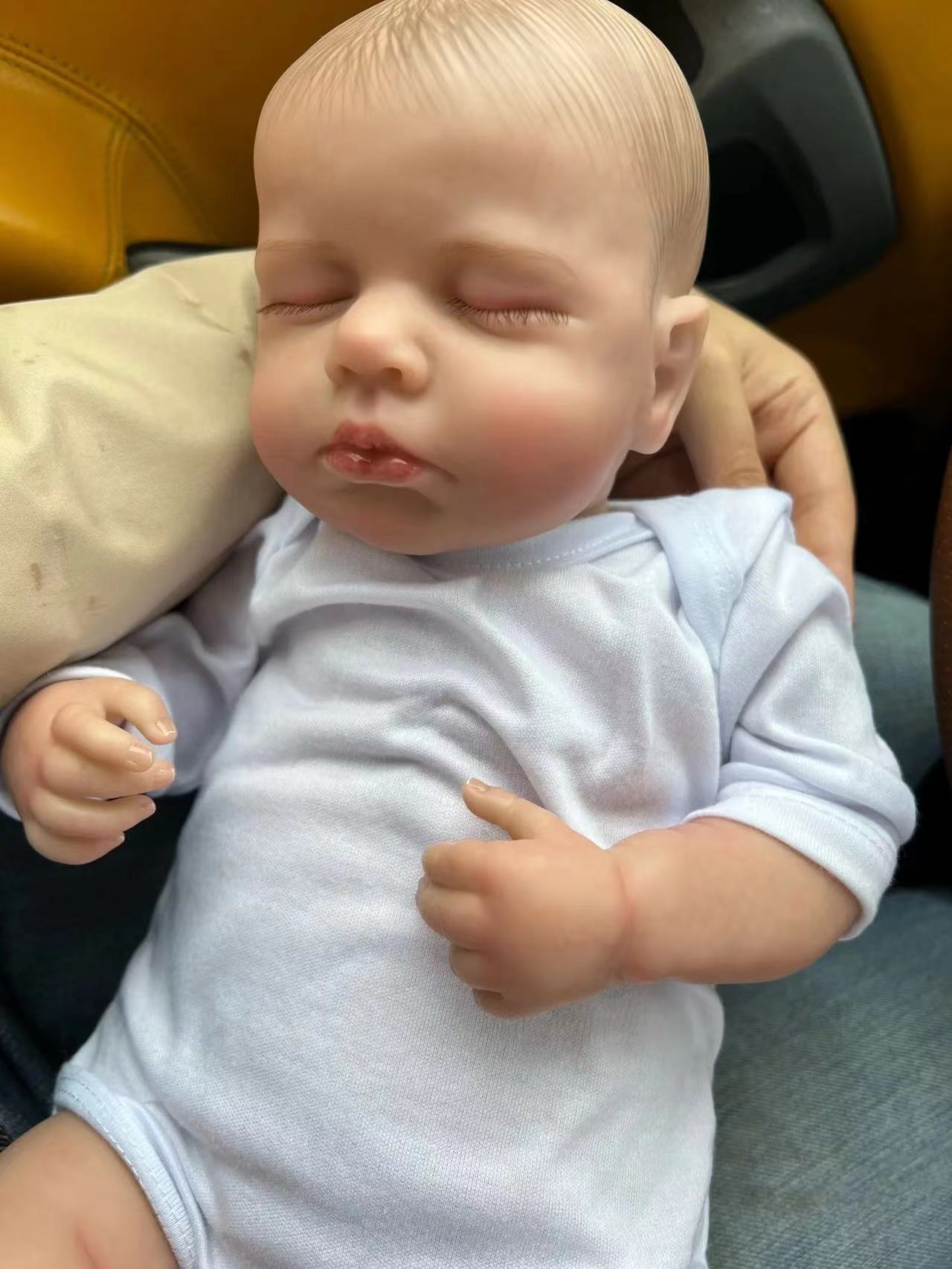 AliExpress 19 Inch Realistic Finished Bebe Reborn Silicone Vinyl Cloth Body Doll LouLou Handmade Toy For Girls Christmas Gift, view 3