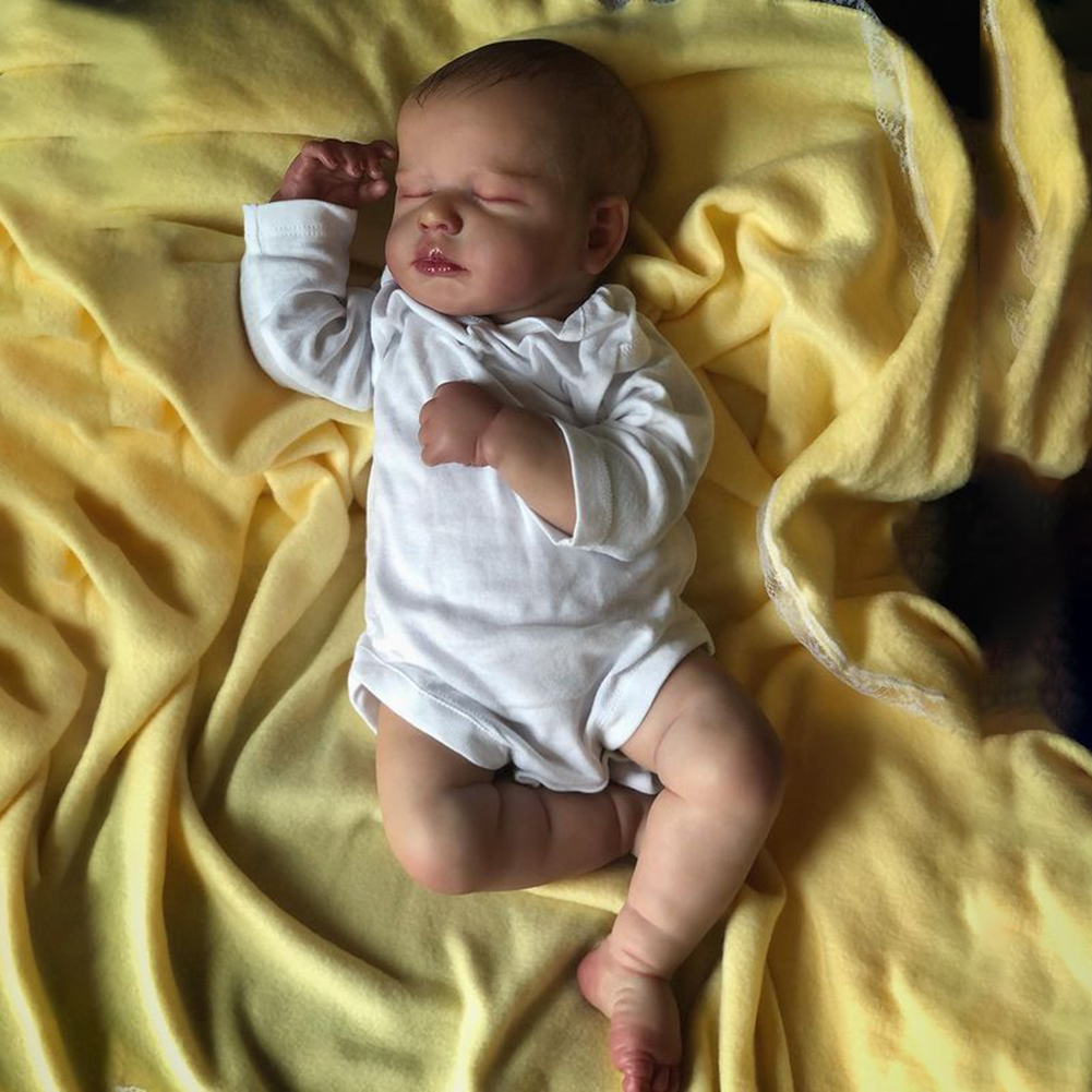 AliExpress 19 Inch Realistic Finished Bebe Reborn Silicone Vinyl Cloth Body Doll LouLou Handmade Toy For Girls Christmas Gift, view 6