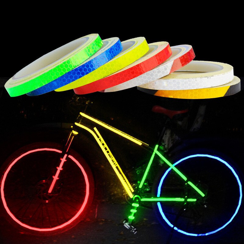 AliExpress 1cm*8m Bike Stickers Reflective Tape Fluorescent MTB Bike Bicycle Strips Cycling MTB Tapes for Bicycle Helmet Motorcycle Scooter