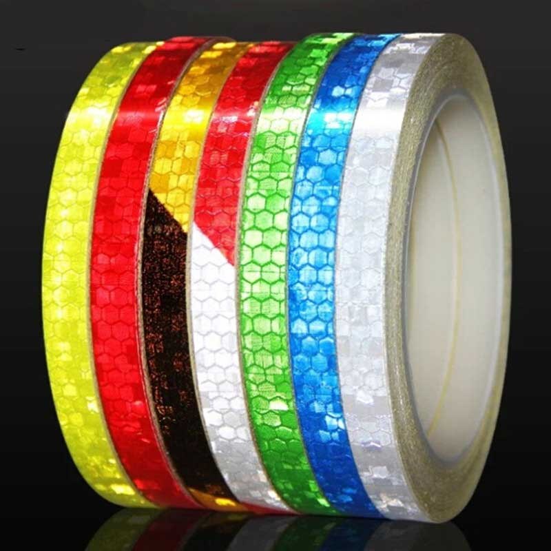 AliExpress 1cm*8m Bike Stickers Reflective Tape Fluorescent MTB Bike Bicycle Strips Cycling MTB Tapes for Bicycle Helmet Motorcycle Scooter, view 2