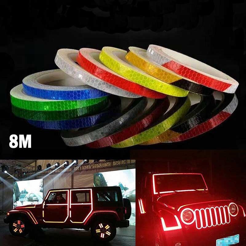 AliExpress 1cm*8m Bike Stickers Reflective Tape Fluorescent MTB Bike Bicycle Strips Cycling MTB Tapes for Bicycle Helmet Motorcycle Scooter, view 3