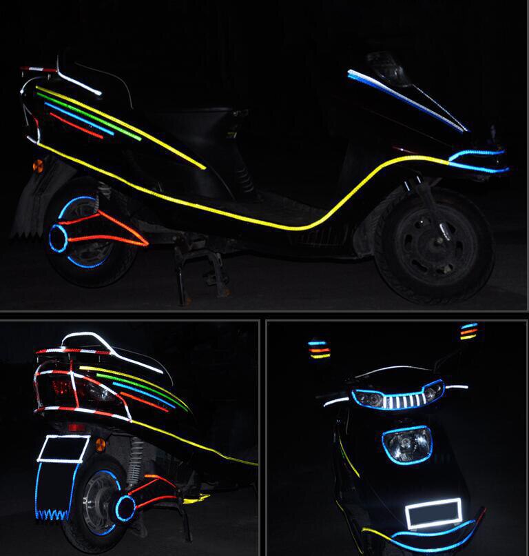 AliExpress 1cm*8m Bike Stickers Reflective Tape Fluorescent MTB Bike Bicycle Strips Cycling MTB Tapes for Bicycle Helmet Motorcycle Scooter, view 4