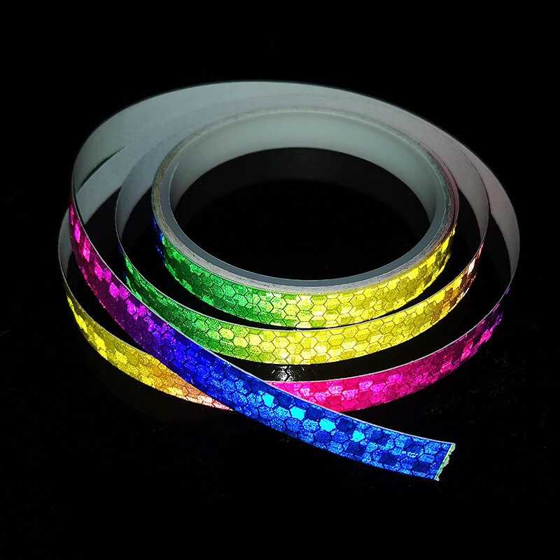 AliExpress 1cm*8m Bike Stickers Reflective Tape Fluorescent MTB Bike Bicycle Strips Cycling MTB Tapes for Bicycle Helmet Motorcycle Scooter, view 5