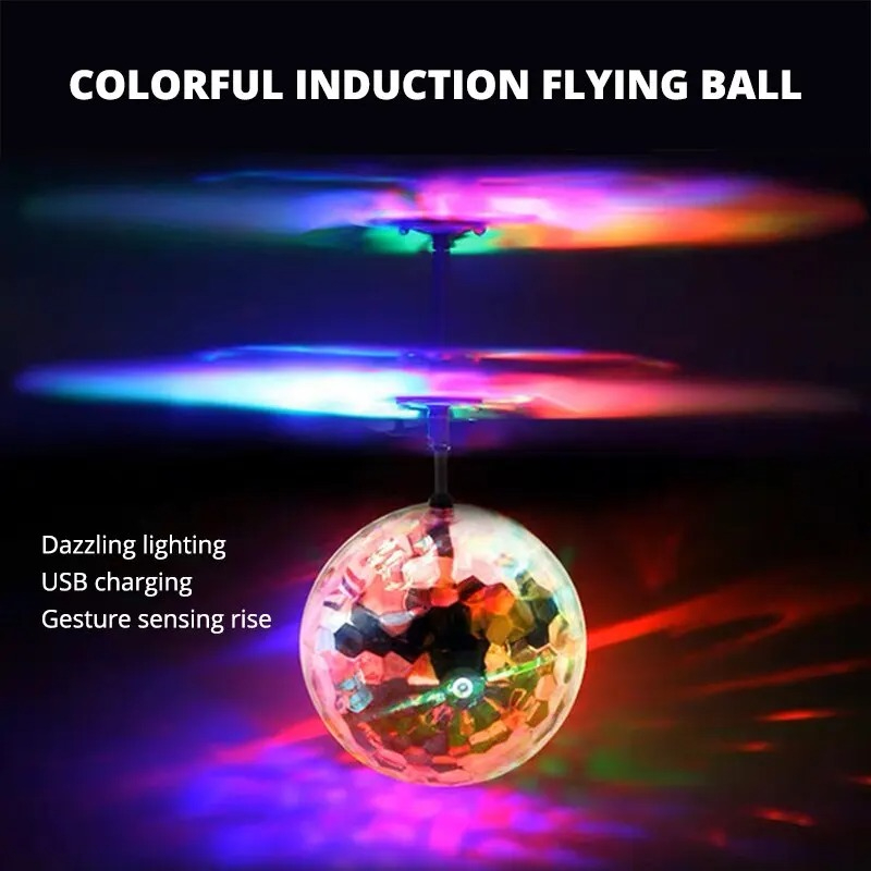AliExpress 1F-Led Light Suspension Crystal Ball Infrared Induction RC Gesture Control Colorful Glowing Toys Unique Gift for Kids, view 3