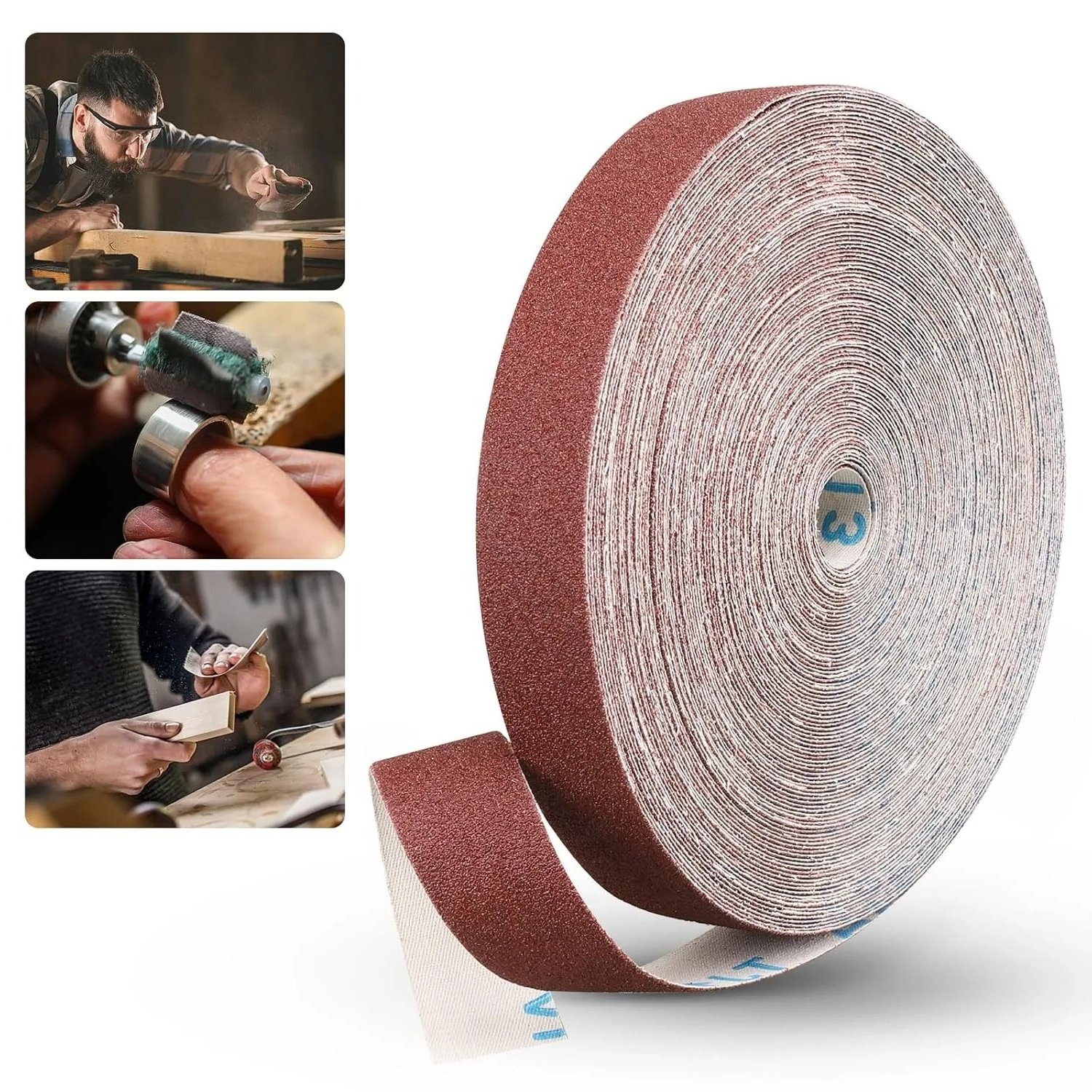 AliExpress 1inch 2/5M Emery Cloth Rolls, Continuous Sandpaper (2m / 5m) Suitable for Wood Sanding, Metal Polishing, Car Detailing