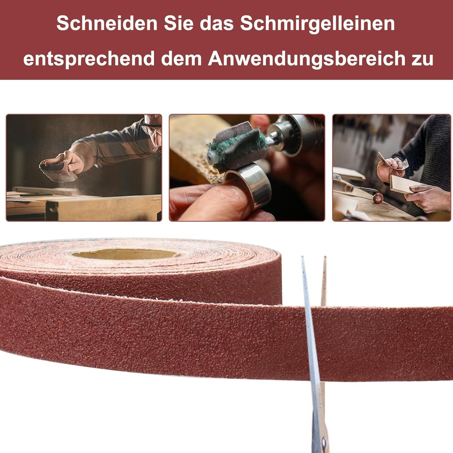 AliExpress 1inch 2/5M Emery Cloth Rolls, Continuous Sandpaper (2m / 5m) Suitable for Wood Sanding, Metal Polishing, Car Detailing, view 4