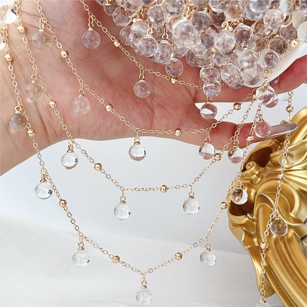 AliExpress Transparent Glass Bead Chain (1m), view 2